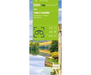 Carte touristique TOP 100 D82 - Tarn & Garonne : Montauban, Moissac, Bas Quercy | IGN