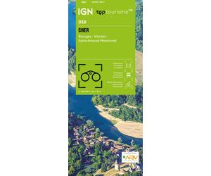 Carte touristique TOP100 D18 - Cher : Bourges, Vierzon, Saint-Amand-Montrond | IGN