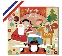Carte tri-volet Joyeux Noël Père Noël et amis G
