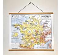Carte Vidal Lablache 04 - FRANCE DEPARTEMENTS - 60 x 50 cm - POSTER PAPIER 150 g/m² satiné avec ou sans PORTE AFFICHE MAGNETIQUE