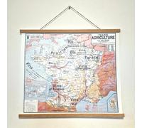 Carte Vidal Lablache 08 - FRANCE AGRICULTURE - 60 x 50 cm - POSTER PAPIER 150 g/m² satiné avec ou sans PORTE AFFICHE MAGNETIQUE