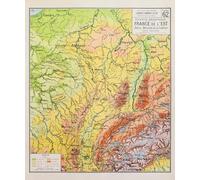 Carte Vidal Lablache N° 62 - FRANCE DE L'EST - PHYSIQUE - 100 x 120 cm (reproduction ancienne carte scolaire) - Bâche 340 g/m²
