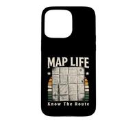 Carte, Vie, Connaissance de l'itinéraire, randonnée rétro Coque pour iPhone 15 Pro Max