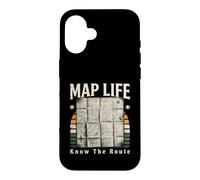 Carte, Vie, Connaissance de l'itinéraire, randonnée rétro Coque pour iPhone 16