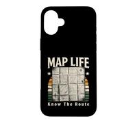 Carte, Vie, Connaissance de l'itinéraire, randonnée rétro Coque pour iPhone 16 Plus