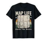 Carte, Vie, Connaissance de l'itinéraire, randonnée rétro T-Shirt