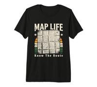 Carte, Vie, Connaissance de l'itinéraire, randonnée rétro T-Shirt Haut de Gamme