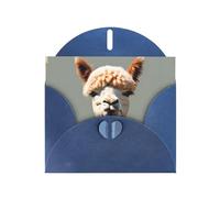 Carte vierge bleue à carreaux et perles - Superbe bloc de notes vierges VVXBHGR Motif avatar d'alpaga