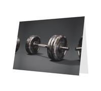 Carte vierge grise à carreaux de voeux de vacances et perle magnifique bloc de notes vierges VVXBHGR Haltères lourdes. Motif