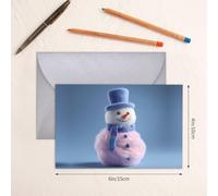 Carte vierge grise à carreaux et perles - Joli bloc de notes vierge VVXBHGR - Motif guimauve et bonhomme de neige