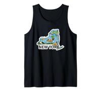 Carte Vintage de New York avec Ses Monuments emblématiques Débardeur