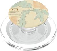 Carte Vintage des épaves des Grands Lacs (1894) PopSockets PopGrip pour MagSafe