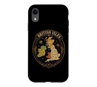 Carte Vintage des îles Britanniques, de l'Angleterre, du Pays de Galles, de l'Irlande Coque pour iPhone XR