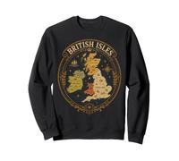 Carte Vintage des îles Britanniques, de l'Angleterre, du Pays de Galles, de l'Irlande Sweatshirt