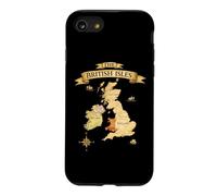 Carte Vintage des îles Britanniques, mer, Irlande, Écosse, Pays de Galles, Angleterre Coque pour iPhone SE (2020) / 7/8