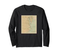 Carte vintage des phares d'Outer Banks et de la baie de Chesapeake Manche Longue