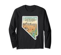 Carte Vintage du Nevada pour Les aventuriers Manche Longue