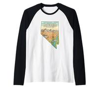 Carte Vintage du Nevada pour Les aventuriers Manche Raglan