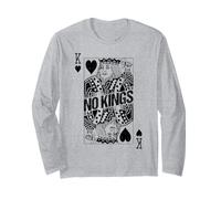 Carte Vintage No Kings in America Protest King of Hearts Manche Longue