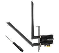 Carte WiFi 5400Mbps PCIe WiFi 6E Bluetooth5.3, Intel WiFi 6E AX210 Tri-Bandes (6GHz/5GHz/2.4GHz) Carte WiFi 6, MU-MIMO, OFDMA, Ultra-Low Latency, Adaptateur sans Fil pour PC Windows 10/11(64Bit)