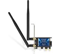 Carte WiFi 6E Bluetooth 5.3 PCIE WLAN Intel AX210 5400 Mbit/s - Adaptateur de Carte réseau WLAN 802.11AX Double Bande 2,4 GHz/5 GHz - Puce AX210 pour PC de Bureau Windows 10&11 64 Bits