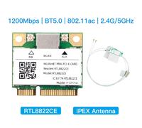 Carte WiFi double bande Mini Pcie RTL8822CE 1200Mbps,adaptateur sans fil Bluetooth 5.0,dongle WIFI 802.11ac pour Win10/11 mieux 7260HMW - Type 8822CE with antenna