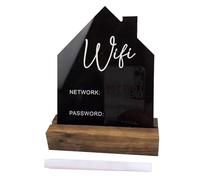 Carte WiFi - Signe de mot de passe wifi acrylique avec réécriture du style de tableau | Porte-messages à stylo effacée pour la famille, les bureaux, les cafés, la salle à manger et le bar, affichage d
