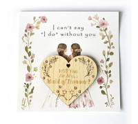 Carte « Will You Be My Maid of Honour » avec enveloppe et cœur en bois - Élégante carte de demande en demoiselle d'honneur, parfaite comme cadeau de demoiselle d'honneur ou partie d'une boîte cadeau