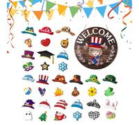 Cartel De Bienvenida Para Puerta, Set Intercambiable De Letreros De Bienvenida Con De Las Highlands - Bonitos Para Hogar Jardín Otoño Tienda Cumpleaños Navidad Oficina