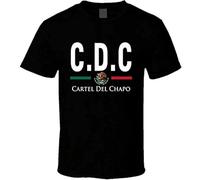 Cartel Del Chapo El Guzman Men's T Shirt Clothing Black Manches Courtes(X-Large)