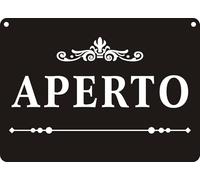 Cartello Acrilico « Aperto/Chiuso » con Catena - Dimensions : 25 x 18 cm - Facile da Appendere, Resistente e Duradero