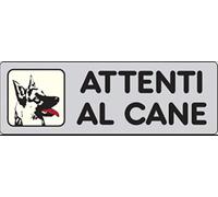 Cartello adesivo Attenti al cane 15x5 cm