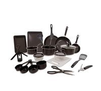 Carter & Clay Batterie de cuisine et ustensiles de cuisine 22 pièces Noir
