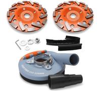 Carter d'aspiration pour meuleuse d'angle avec 2 meules diamantées de 125 mm de qualité professionnelle - Brosses remplaçables