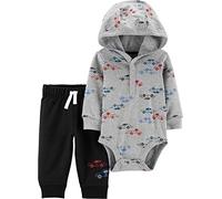 CARTER´S Ensemble 2 pièces body à manches longues à capuche et pantalon de jogging Voitures ensemble bébé, gris