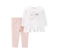 CARTER´S Ensemble de 2 pièces T-shirt à manches longues et legging escargot girafe ensemble bébé, blanc/rose
