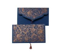 Carterie Pondichery Enveloppe Cadeau 19x10cm Bleu Cuivré