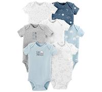 Carter's Baby Boys' Short Sleeve Bodysuits 7 Pack - Blue, 12 Months