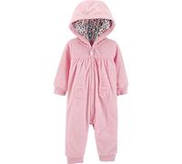 Carter's Baby Girls' Hooded Brushed Fleece Jumpsuit, Light Pink, Newborn