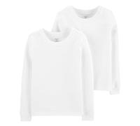 Carter's Little Boys' Long Sleeve 2-Pack Cotton Undershirts (4-5, White)