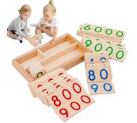 Cartes à chiffres en bois - 1 à 9 000 plaquettes numérotées, puzzle de comptage séquentiel, défi mathématique interactif, ensemble de chiffres en bois durable | Pour le plaisir pédagogique d'apprendre