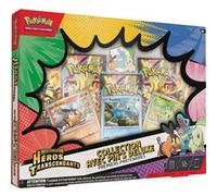 Pokémon : Collection avec pin’s Deluxe Premiers Partenaires Méga-Évolution - Héros Transcendants (3 Cartes Promo Brillantes, 1 pin’s Deluxe et 5 boosters)