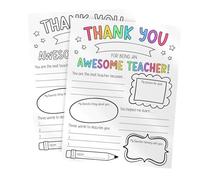Cartes à colorier double face pour enseignant avec papier respectueux de l'environnement - Cadeaux d'appréciation pour les événements scolaires - Affiches de coloriage pour enseignants
