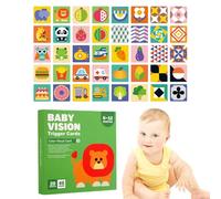 Cartes à contraste élevé pour nouveau-né | Cartes sensorielles pour nouveau-né - Noir et blanc | Cartes de stimulation sensorielle visuelle pour l'éducation et le développement précoces