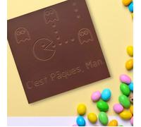 Cartes à Croquer ""C'est Pâques Man"" Chocolat Lait - Fabrication Artisanale - Chocolat de Pâques