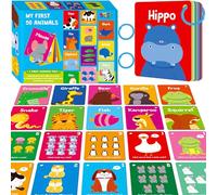 Cartes à Flash d'animaux, 50 Cartes Double Face, Cartes d'animaux Sauvages/Ferme/Marins Outils d'apprentissage Éducatifs pour l'Apprentissage des Enfants en Préscolaire et des Tout-Petits