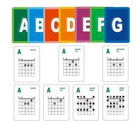 Cartes à flashcards d'accords de guitare, boîte de cartes d'accords de guitare, cartes d'apprentissage d'accords et d'échelles de guitare, 49 pièces, cartes flash pour apprendre les accords de guitare