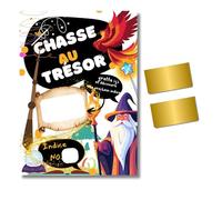 Cartes à Gratter Chasse au Trésor, Jeu Anniversaire Enfant 5-12 Ans, Kit 10 Cartes avec Pastilles, Intérieur/Extérieur (Magie)