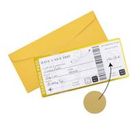 Cartes à gratter dorées avec enveloppes, carte d'embarquement à gratter personnalisée, emballage cadeau de voyage unique, billet surprise à gratter et révéler pour la Saint-Valentin, un anniversaire,