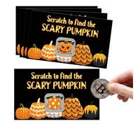 Cartes à gratter effrayantes en forme de citrouille - If You Can Find The Pumpkin with A Face Scratch Card, Fournitures de jeu de fête d'Halloween avec 50 tickets à gratter, prix de fête Trick or